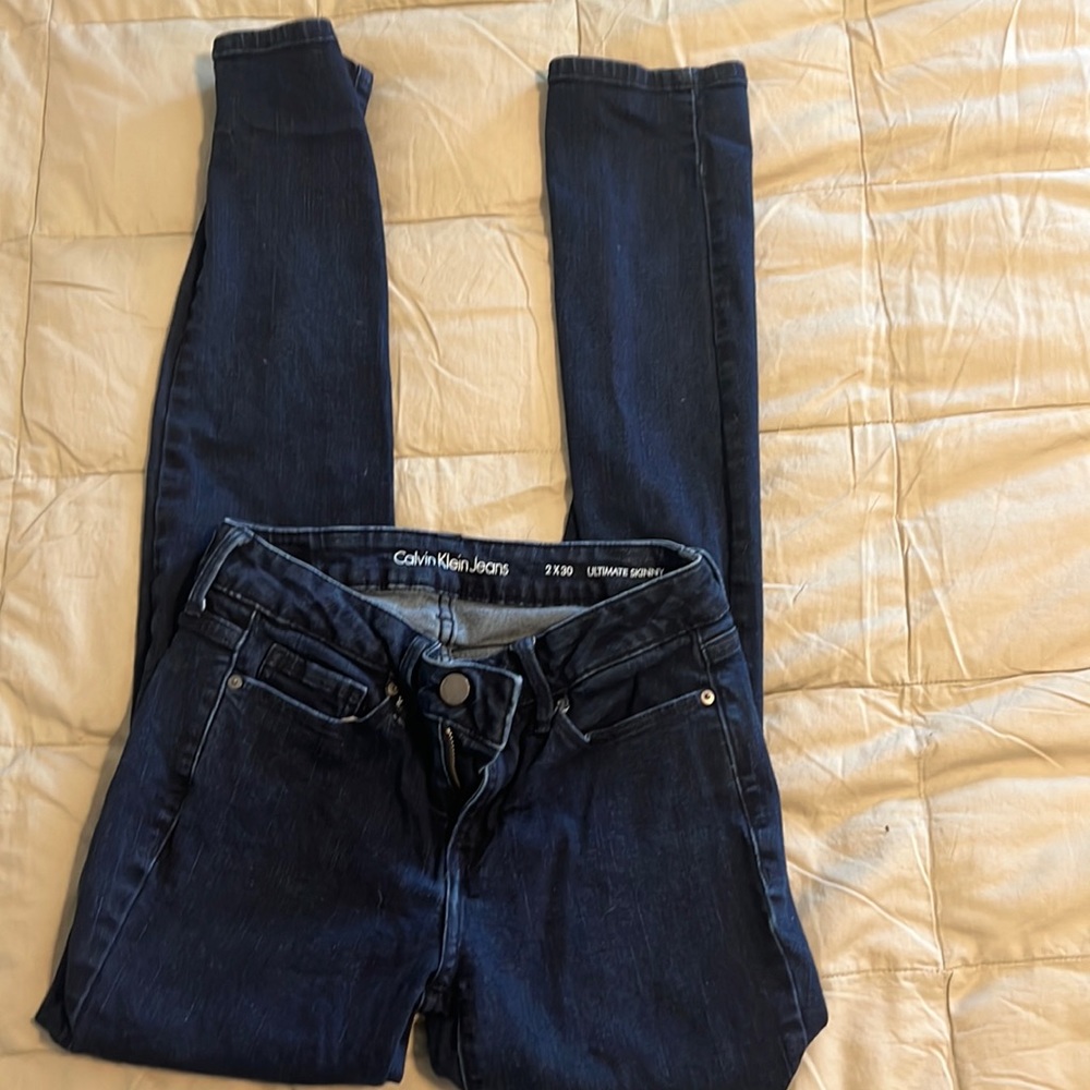 Dark blue jeans